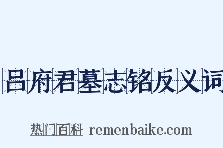 吕府君墓志铭反义词是什么意思的图片